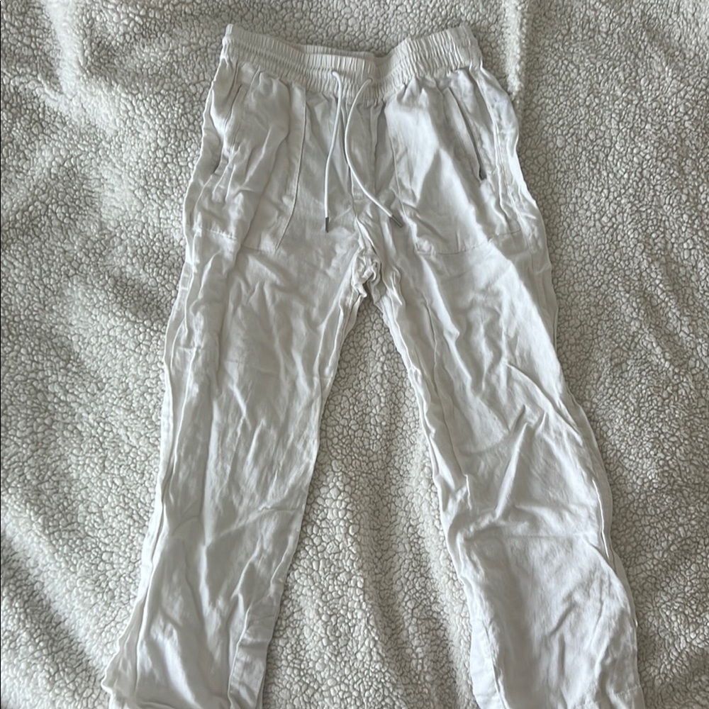 Athleta White Drawstring Pants - image 1